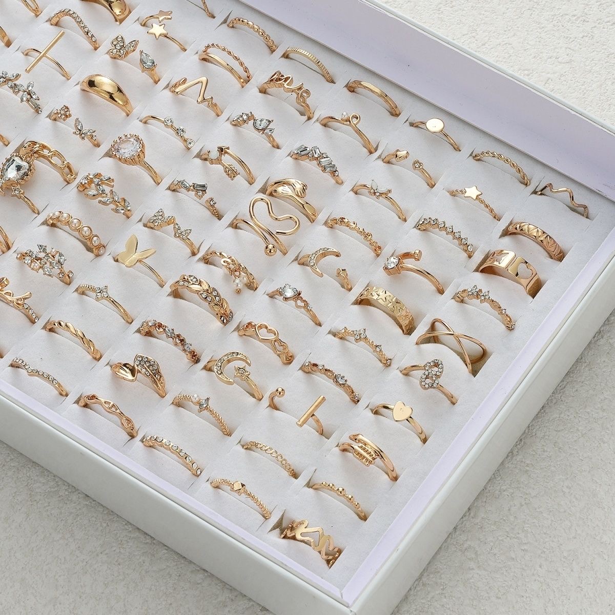Méga-Set de Bagues Tendances & Bohèmes – Lot de 45 Pièces