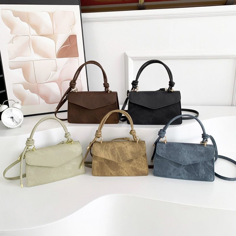 Sac à Main Rétro "Maillard" en Toile Denim Lavée – Petit Sac Carré Minimaliste & Tendance