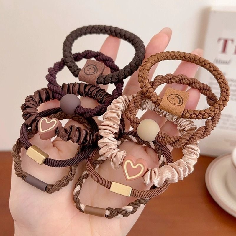 Grand Coffret d'Élastiques à Cheveux Haute Résistance - Assortiment de 50 Pièces Style Coréen
