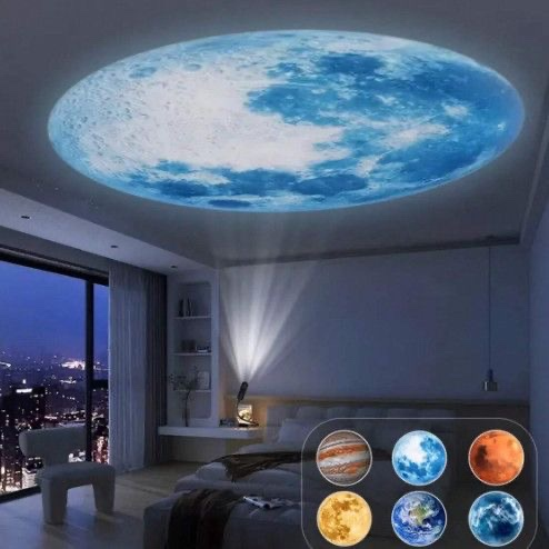Mini Projecteur LED Effet Planétarium USB - Veilleuse d'Ambiance Orientable 360° Galaxie & Lune