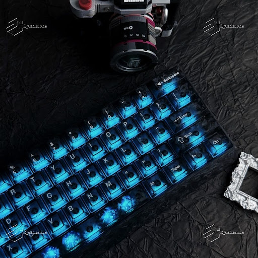 Set de Touches Keycaps Translucides en Fibre de Carbone - 131 Touches Rétroéclairées pour Clavier Mécanique
