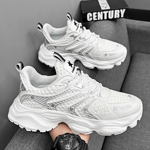 Baskets Homme Respirantes Style Dad Shoes - Sneakers de Sport Urbain & Streetwear Maille Filet Respirante Amorti Épais