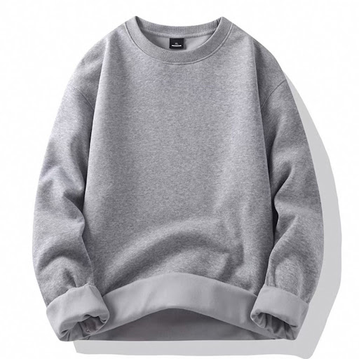 Sweat-shirt Col Rond Unisexe en Coton Épais Premium — Pull Oversize Basic Doublé Polaire / Fleece Doux