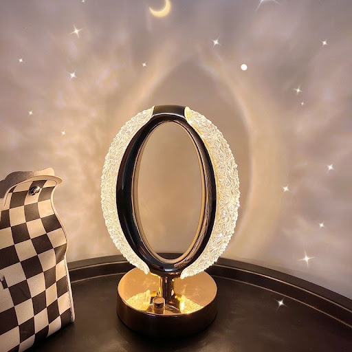 Lampe de Table LED d'Ambiance Cristal Design — Veilleuse Tactile Rechargeable USB pour Chambre & Salon