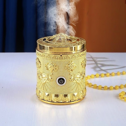Encensoir Électronique Rechargeable USB Style Oriental / Auspicieux — Brûleur d'Encens Portatif pour Voiture & Maison