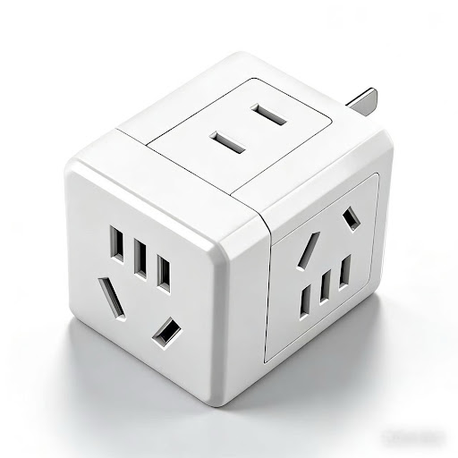 Adaptateur Multiprise Cube 5-en-1 (2500W) — Bloc Prise Murale Ultra-Compacte avec Protection Sécurité