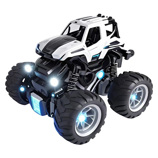Voiture Mini Monster Truck à Friction 4x4 — Jouet Tout-Terrain Anti-Choc & Cascade 360°
