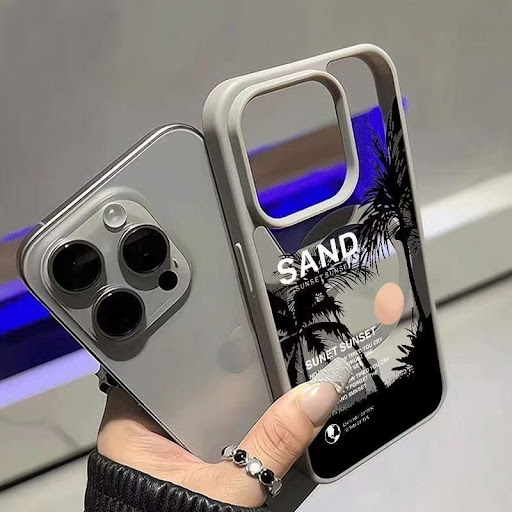 Coque de Protection Tendance "SAND Sunset & Cocotiers" Antichoc avec Protection Caméra Renforcée pour iPhone