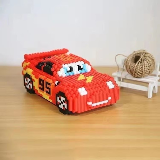 Jeu de Construction Voiture Flash McQueen 3D – Maquette en Micro-Briques (~4000 pièces)