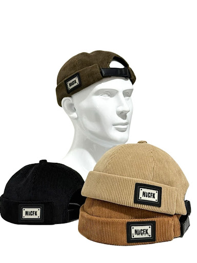 Bonnet Docker en Velours Côtelé Homme – Bonnet Sans Visière Style Streetwear & Marin Vintage
