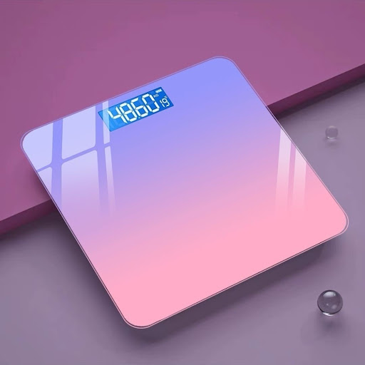 Pèse-Personne Électronique De Précision 2026 – Rechargeable USB Type-C – Écran LCD Rétroéclairé avec Affichage Température & Niveau de Batterie – Gradient Aurore Pastel