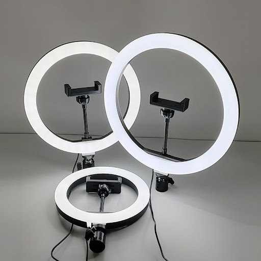 Anneau Lumineux LED Ring Light Multicolore avec Support Smartphone & Rotule 360° USB
