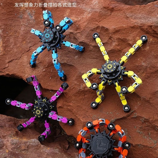 Hand Spinner Articulé & Transformable 3-en-1 - Toupie Anti-Stress et Jouet de Manipulation Modulable pour Enfants et Adultes