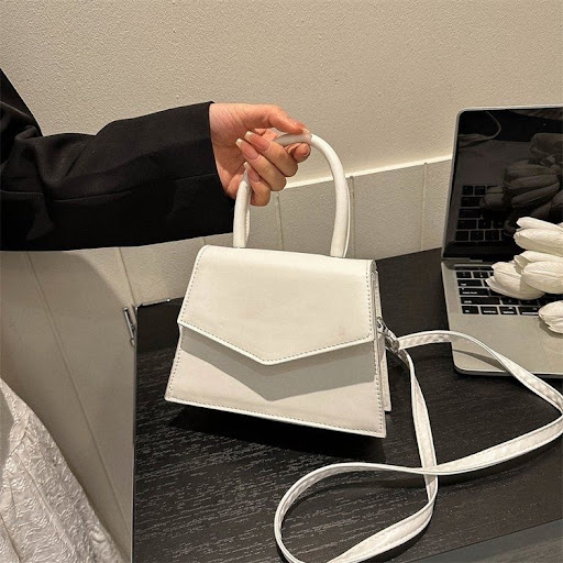 Petit Sac à Main Minimaliste Forme Enveloppe - Sac Trapèze Structuré avec Bandoulière