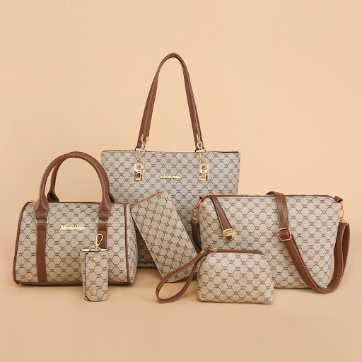 Ensemble de Sacs à Main Luxe 6 Pièces pour Femme - Style Élégant & Motif Monogramme