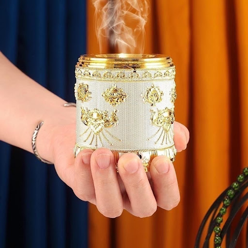Brûleur d'Encens Électrique Rechargeable USB - Encensoir Portable en Alliage Style Traditionnel