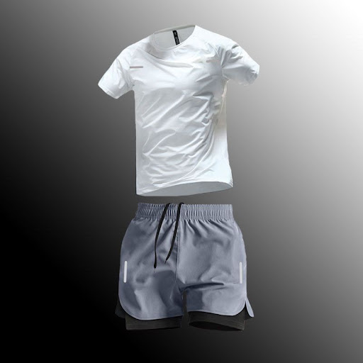 Ensemble de Sport Homme T-shirt Respirant & Short Double Épaisseur