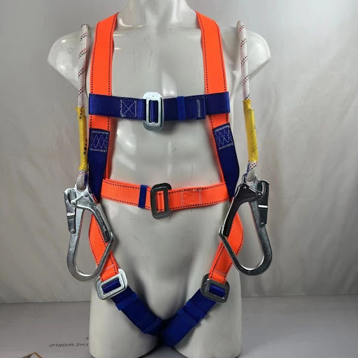 Harnais de Sécurité Anti-Chute Professionnel 5 Points – Double Longe à Grands Mousquetons